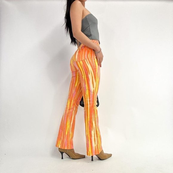Ultra chic 90s label high waisted  print denim pants - Picture 5 of 6